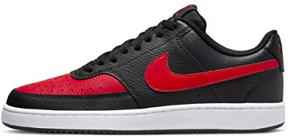 Nike Herren Court Vision Low Sneaker, Rot Weiß Schwarz Universität, 41 EU
