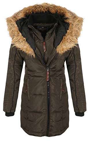 Geographical Norway BEAUTIFUL - Giacca in Pile da Donna Parka Invernale Chic, Cachi, XXL