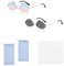 SIKAMARU Randlose Wolkenform-Sonnenbrillen im 2er-Pack; mit 2 Brillenbeuteln (blau), 2 Brillentüchern (weiß); unregelmäßige, bunte Sonnenbrillen für Damen, Herrenparty, Strand