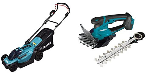 Makita DLM330Z Akku-Rasenmäher 18V (ohne Akku, ohne Ladegerät), Petrol & Akku-Grasschere (18,0 V, ohne Akku, ohne Ladegerät) DUM604ZX