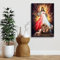 Bildposter Heiliges Herz Jesu, christlicher Löwe von Juda, Lamm und Taube, Leinwanddrucke, Gemälde der 7 Versprechen Gottes, motivierende Bilder, gerahmtes Kunstwerk für Kirchen, 30 x 40 cm