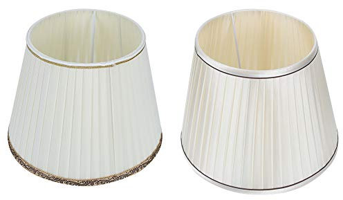 Alvinlite Kronleuchter-Schirme Kandelaber-Schirme Beige Lampenschirme 2er-Set, Moderne UNO-Fitter-Glocke-Lampenschirme für Hängelampe Tischlampe Stehlampe Ersatz