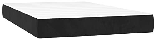 vidaXL Taschenfederkernmatratze Mittel Matratze Bett Matratzen Taschenfederkern Federkernmatratze Schaumstoffmatratze Schwarz 120x200x20cm Samt