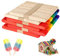 TZQFROCE 400 varillas de madera coloridas para manualidades, palitos de hielo, palillos de madera, palillos de madera, palos de madera de colores, palillos de hielo de madera, 7 colores para helados,