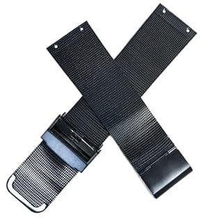 NZZXTO Ersatz-Uhrenarmband aus Edelstahl für Skagen Bering Unisex-Uhren mit Schraube, passend für mehr Größen (24 mm tiefblaues Lochabstand 15 mm)
