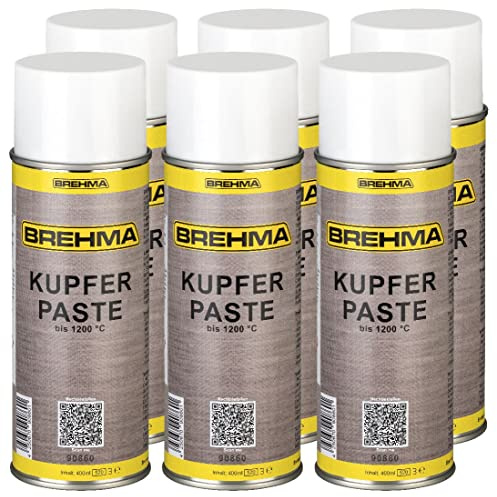 BREHMA 6x Kupferpaste Spray 400ml Kupferpastenspray mit Griff