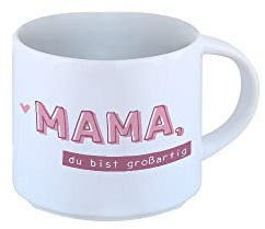Odernichtoderdoch Tasse „Mama, du bist großartig“ - Kaffeebecher aus Keramik mit Motiv - Volumen 0.4 l weiß
