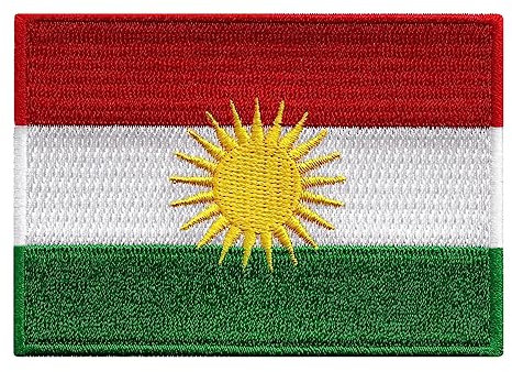 Cypress Collectibles – Kurdistan-Flagge Patch – Premium bestickte Applikation – Ländereien des Nahen Ostens – Maße: 8,9 x 6,3 cm