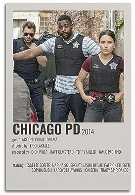 FCYYDS Chicago Pd Poster auf Leinwand, Wandkunstdruck, ästhetische Raumdekoration, Heimbüro-Dekoration, 20 x 30 cm, ungerahmt