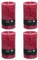 Stumpenkerzen Rustic 4er Set - Stumpenkerze, Blockkerze, Kerze, Adventskranz, Advent - Kein Ruß - (7x13, Cardinal Red, 4)