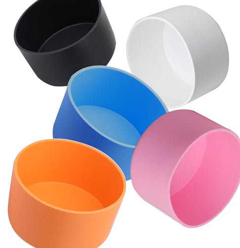 TFAK Silikon-Flaschenstiefel, Silikon-Wasserflaschenhülle, kompatibel mit Stanley/Hydroflask/Eisenflasche/einfacher, moderner Stiefel, 7,1–7,6 cm untere Breite der Edelstahl-Wasserflasche, 5 Stück