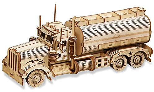 3D Puzzle Tankwagen Holzmodell für Erwachsene zum Bauen, Mechanische Modellbausätze, Baukasten Holz DIY Handwerks Spiele, Pädagogisches Holzpuzzle Geschenk für Jugendliche und Erwachsene