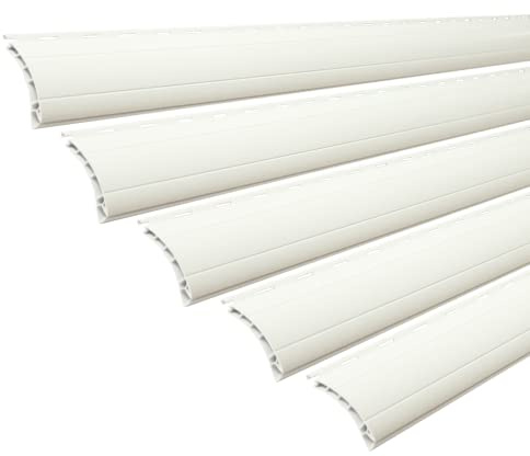 5 x Rollladenpanzer Lamelle Profil Ersatz für Rollladen Rolladen Ersatzlamelle in Mini oder Maxi, Farbe: grau, weiß oder beige (weiß [46], K52B - 149cm)