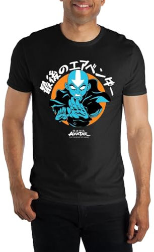 Nickelodeon Herren Avatar The Last Airbender Blue Aang Graphic T-Shirt, Schwarz, XX-Large