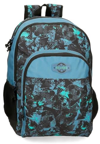 Roll Road Soccer Mochila Escolar Adaptable a Carro Negro 33x44x17 cms Poliéster 24,68L