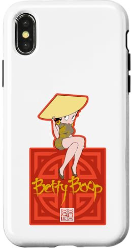 Coque pour iPhone X/XS Betty Boop Betty en robe dragon avec chapeau