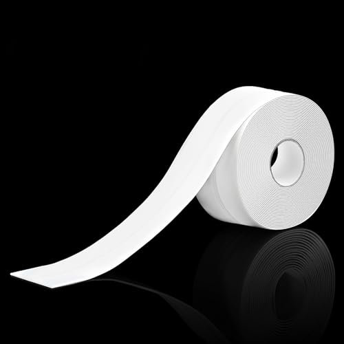 MEKEET White Bathroom Sealant Strip - 11Ft Self Adhesive Anti Mould Caulk Tape for Showers, Corners, Sinks, Bathtub, Toilet