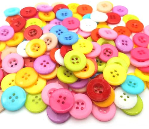 Tadipri 500 Stück Bunte Knöpfe aus Harz - Craft Harz Knöpfe zum Basteln Nähen Kinder DIY Basteln Painting Geschenk Deko (12mm)