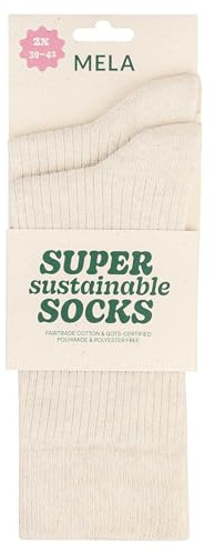 MELAWEAR Mela - Gerippte Socken 2er Pack | Nachhaltig mit Fairtrade Cotton, GOTS & Grüner Knopf Zertifizierung