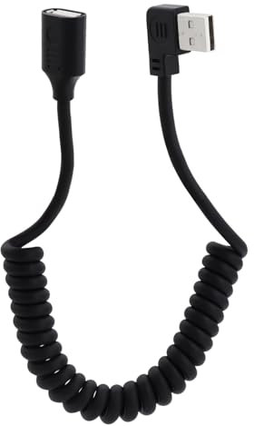 LANMINGLEL USB 2.0 Male to Female Coiled Cable USB Spring Cable USB 2.0 Extension Cable Retractable USB Data Transmission Cord for Printers, Cameras, Mouse and Other USB Computers (Left)