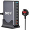 Glitfix 500W USB C Charger Station- 8 Port GaN III Safe USB Multi Charger, Portable Travel Fast Charger Block with PD 140W Laptop Charger/30W QC, Compatible with MacBook Pro/Air, i-Phone 16/15, i-Pads