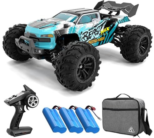 Teeggi SG116 MAX Ferngesteuertes Auto Für Erwachsene 80KM/H mit Tragetasche,1:16 4WD Off Road Race Buggy, Bürstenloser Motor RC Hohe Geschwindigkeit Offroad Drift Rennauto, 3 Batterien