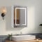 EROMMY 60 × 45cm LED Bathroom Mirror Cabinet with shaver socket, 3 Colors Dimmable Illuminated LED Bathroom Mirror Cabinet with USBs & Demister & 3 Colour Light & Defogging & Touch Sensor & IP44