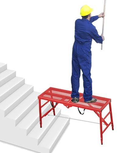 Tragbares, rutschfestes Netz, Gerüst-Arbeitsbühne für Treppen, Baugerüst, Ausrüstung, Leiter zum Bemalen (Rot Stil 2)