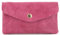 Double Tree Porte-Monnaie Cartes Femme Cuir Suède Grainé - Portefeuille Mi-Long Polyvalent - Compact Pratique - Fuchsia