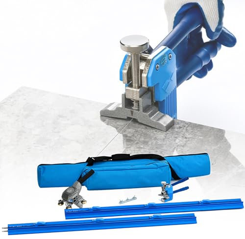 Manual Tile Cutter for Large Format Porcelain and Ceramic Tiles - Double Rails Design Table Hand Tool for Professional Slab Cutting