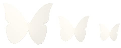 Blausky 48er-Set 3D Schmetterlinge Deko,Schmetterling Aufkleber Mixed Größen Abnehmbare Wandaufkleber Wandtattoo Wanddeko DIY Wandsticker für Wohnzimmer Schlafzimmer Home & Party,Weiß
