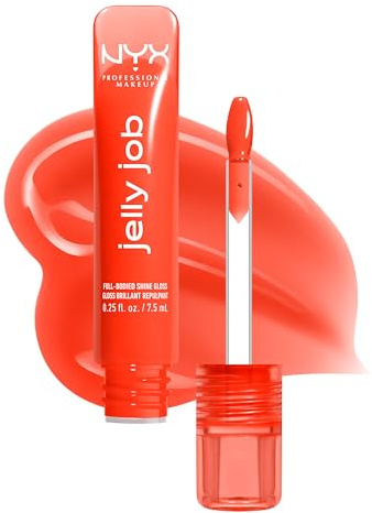 NYX Professional Makeup Peptide Lip Gloss, Orange Ya Jelly? | High-Shine Plumping Lip Gloss with Peptide Complex & Cherry Oil for Glassy, Non-Sticky Volume