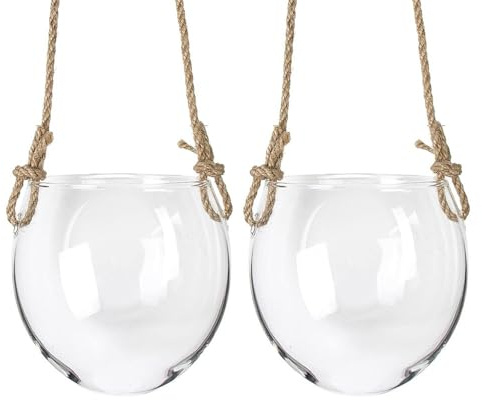 Hydrokultur-Hängevase, Glasvase zur Wandmontage, Pflanzenbehälter, Blumenarrangement, Flasche, Wandbehang, Wasserpflanzenbehälter, Heimdekoration (2 Stück)