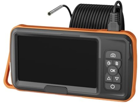Endoscopio de pantalla IPS de 5 pulgadas para inspección de tuberías de automóviles, cámara de vídeo autofoco, lente simple, doble o triple, sonda USB, impermeable, LED(2 m, Single 3,9 mm)