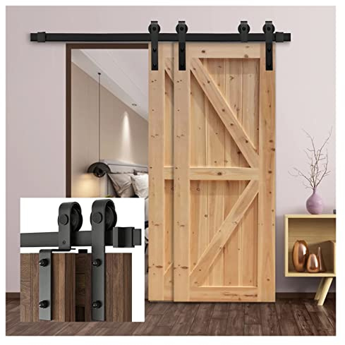Puerta corredera tipo granero, Pista de hardware de puerta de granero deslizante Sistema de suspensión doblado 4-9.6 pies(8.2FT 2500mm)