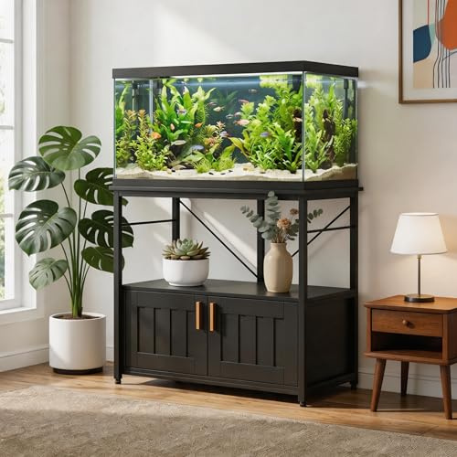 Koioplie Aquarium Unterschrank 93x48x80 cm | Stabiler Fischtank Schrank mit Metallrahmen, Für 150–190 l, Viel Stauraum, Tragkraft 300 kg, Ähnliche Größe wie 100x40 cm
