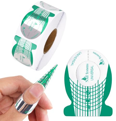 G2PLUS Nail Forms for Gel Builder, 500PCS Nail Extension Forms, Long Length Reusable Tip Shape Guide Stickers for DIY and Home Use Salon Supplies