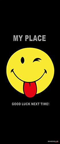 Brandsseller Badetuch Smiley 92x187 cm Strandtuch Handtuch Strandlaken - Schwarz Smiley