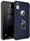 BestST Funda para iPhone XR + HD Protector de Pantalla,con Anillo Soporte, Robusta Carcasa Híbrida TPU PC de Doble Capa Anti-arañazos Caso para Apple iPhone XR,Azul