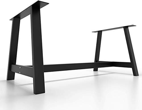 Taormina Design - Tischbeine im industriellen Stil A-Form mit unterer Verbindungsschiene aus Eisen - Tischfüße aus Eisen - Tischbasis mit Profil 80x40mm AB2-8040