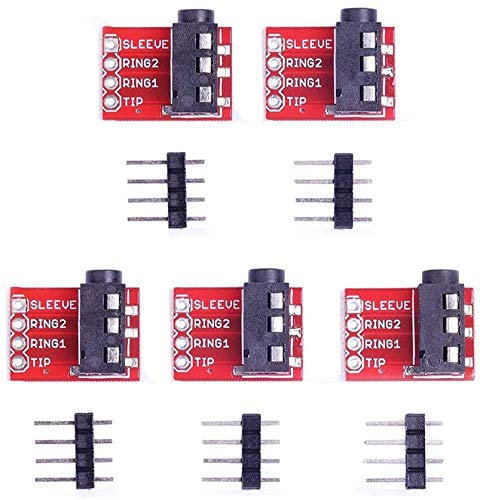 ICQUANZX TRRS 3.5mm Audio Jack Breakout MP3 Stereo Cuffie Video Jack Modulo per Arduino (confezione da 5)