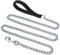 Filhome Metal Dog Leash Chew Proof Dog Chain Leash 4FT, 6FT Heavy Duty Sturdy Pet Dog Leash with Padded Handle for Large Medium Dogs 180cm/3mm-Black