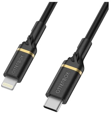 OtterBox Reinforced USB-C to Lightning Cable, MFi Certified, Fast Charging Cable for iPhone and iPad, Ultra-Rugged, Bend and Flex Tested, 2M, Black