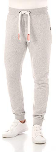 riverso Jogginghose Herren lang RIVTim Slim Fit Sporthose Trainingshose Freizeithose Grau S, Größe:S, Farbe:Grey Melange Standard 1 (23200)