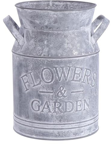 Cabilock Bodenvase XXL Metall Melkkanne Gross Rustikalen Shabby Chic Vase Metall Vintage Milch Franz?sisch Land Vase für Dekoration ??e Gartendeko Landhausstil