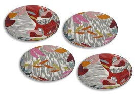 SET 4 PIATTINI DESSERT SKETCH IN PORCELLANA D17696 HENRIETTE