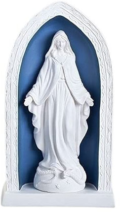 Roman 21657 Della Robbia Our Lady of Grace Statue, 26 cm hoch, Kunstharz und Steinmischung