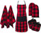 Kaxich Kitchen Apron Set Oven Mitts Pot Holders Set with Kitchen Towels, Heat Resistant Plaid Oven Gloves Tea Towels potholder Apron Set for Cooking, Grilling, Baking, Barbecue (7 Pieces)