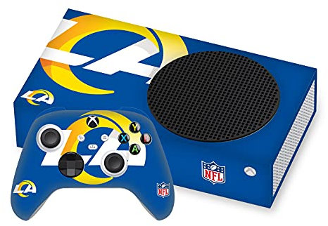 Head Case Designs Licenza Ufficiale NFL Smisurato Los Angeles Rams Vinile Sticker Gaming Pelle Adesivo Compatibile con Xbox Series S Console And Controller Bundle