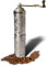 Moulin à café ancien, rechargeable de style turc avec broyeur réglable, moulin à café manuel avec poignée – Type plat (couleur argent)